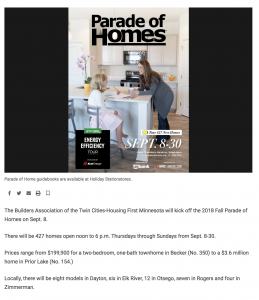 Parade of Homes in STAR News